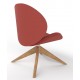 Revive Upholstered Retro Lounge Chair With Wooden Pyramid Base